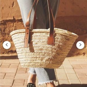 straw basket bag, handmade Moroccan